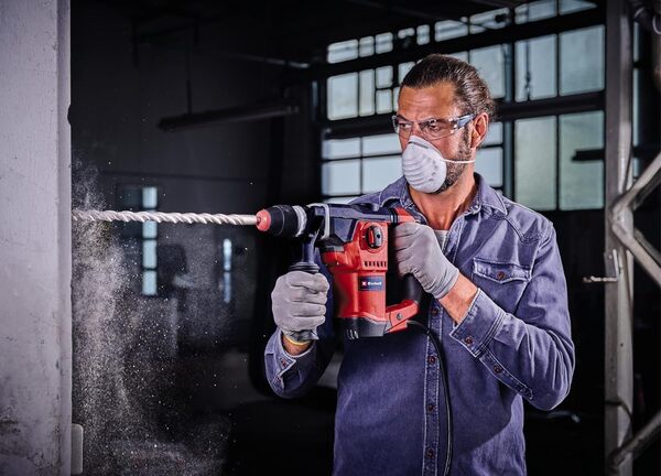 Einhell Marteau Perforateur TE-RH 32-1600 4F (1600 W, 4,5 J, mécanisme de frappe pneumatique, mandrin SDS-Plus) Livré avec coffret E-Box
