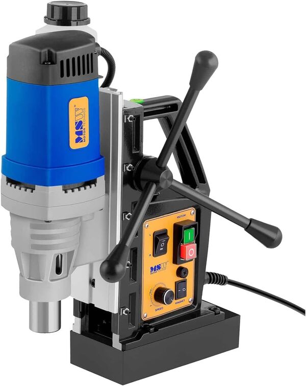 MSW Perceuse Magnétique Carotteuse Fraiseuse Colonne Électro-Aimant MSW-MD60-ECO (1.680 W, 370 U/min, Ø Carottage max. 60 mm, Profondeur max. 50 mm)