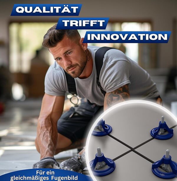 M&N Kit de nivellement de carrelage 1 mm, 1,5 mm, 2 mm, 3 mm au choix (1000 languettes de 1,5 mm, 500 x hottes de traction) – Outil de carrelage pour les cadres et professionnels – Entretoises en