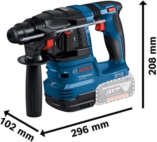 Bosch Professional 18V System perforateur sans-fil GBH 18V-22 (avec SDS plus, idéal pour percer des trous de 6 mm à 10 mm, KickBack Control et Vibration Control, avec GDE 18V-12, dans L-BOXX)