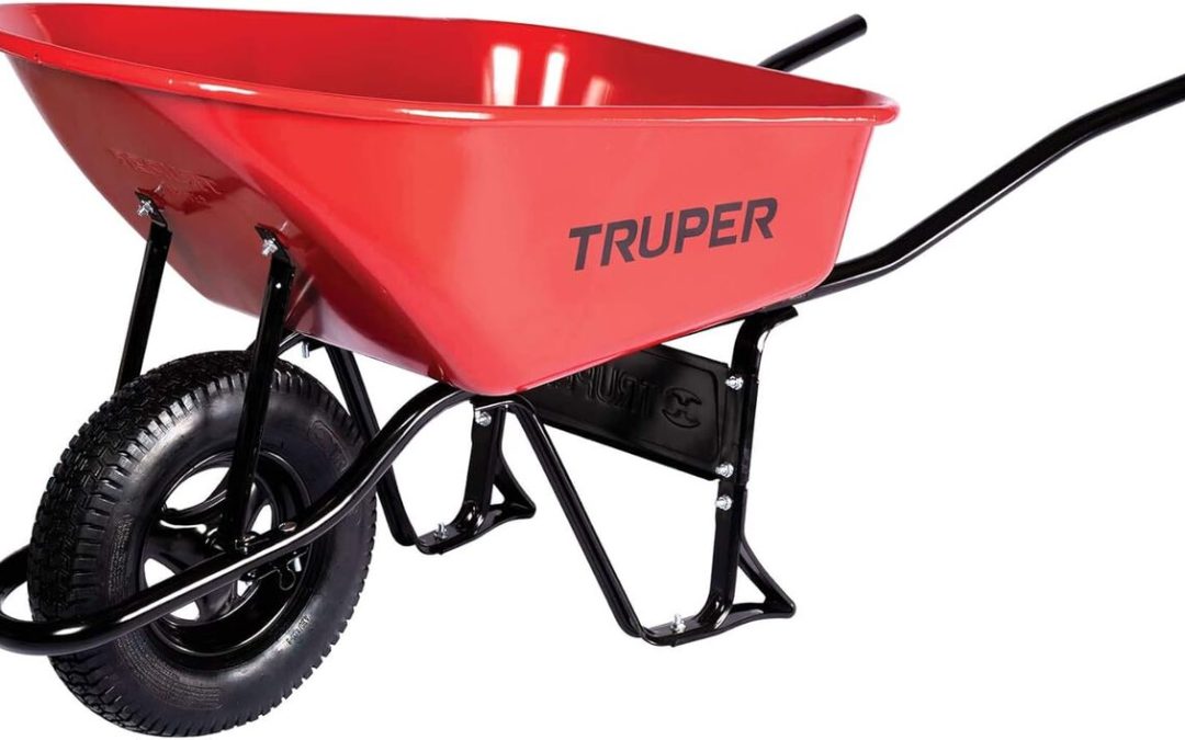 Test : brouette Truper 100L, jante pneumatique, capacité 580 kg