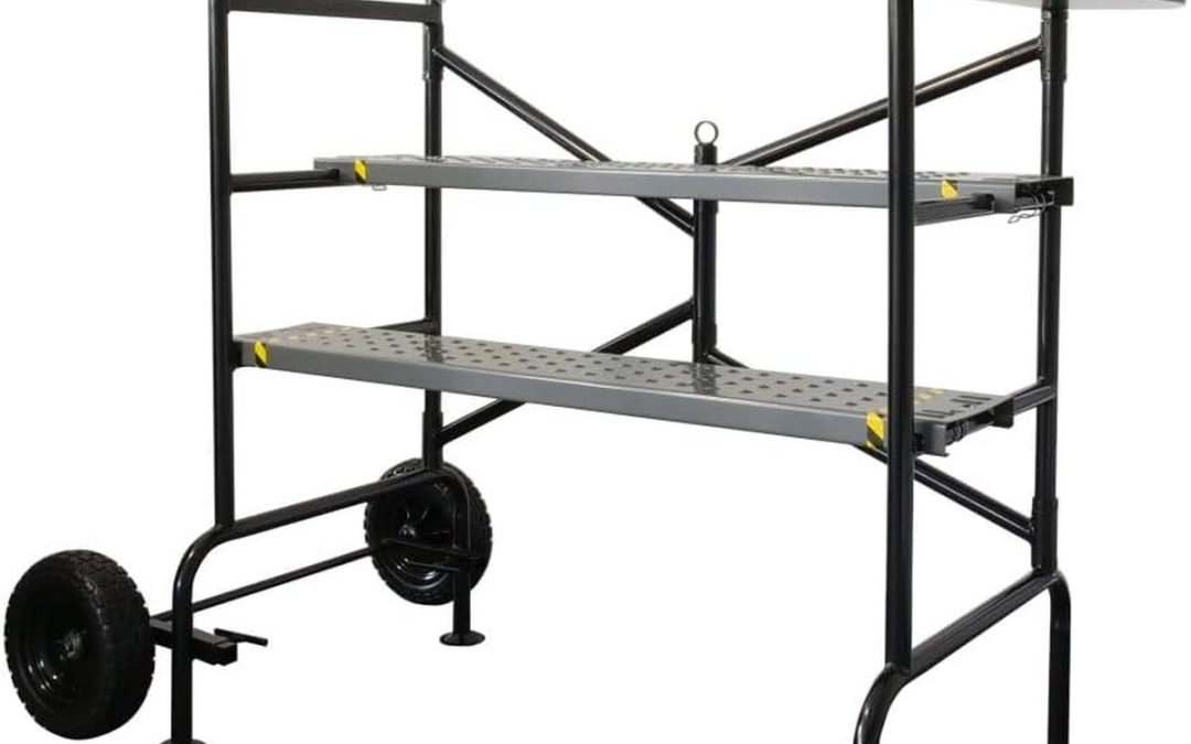 Test échafaudage roulant Jardin : hauteur 83 cm et roues increvables