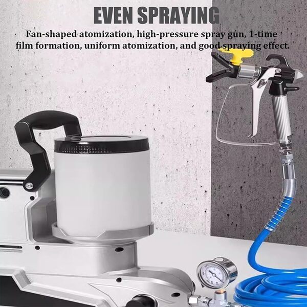 Fablestoryem Pulvérisateur de Peinture sans Air Portable 1600W, Pistolet Mural, Pulvérisateur de Peinture 2,5L/Min, avec 3 Vitesses Réglables, Capacité de 2L, Tuyau de 5m, 36x16x33,5cm,220V