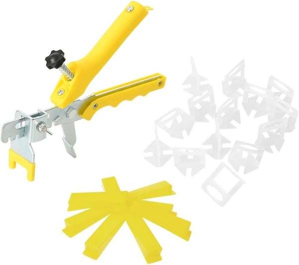 vidaXL Système de Nivellement de Carrelage 500 Cales 2500 Clips, Kit de Nivellement pour Carrelage, Système de Nivellement pour Outils, 1,5 mm