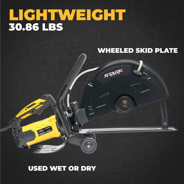 Stark Scie circulaire électrique 3200 W de 40,6 cm pour béton humide/sec, rouleau de guidage avec fixation de ligne d'eau (lame non incluse) Scie à découper, scie de démonstration, coupe-disque,