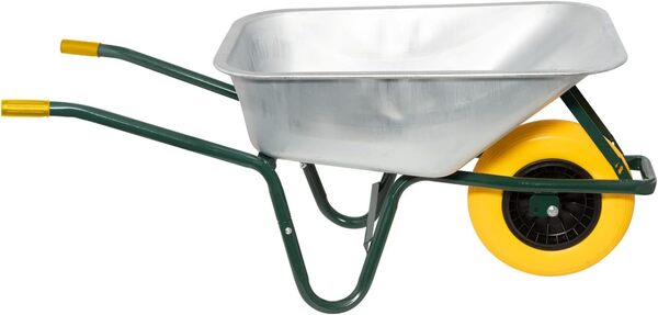 Garmix Brouette 100 litres 250 kg et accessoires (pneus de protection anti-crevaison)