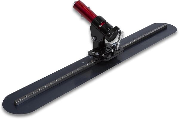 Lisseuse de sol Marshalltown, lisseuse de chape, pale incl. joint basculant BF9 avec extrémités arrondies, en acier bleu, dimension de la lisseuse : 914x217 mm