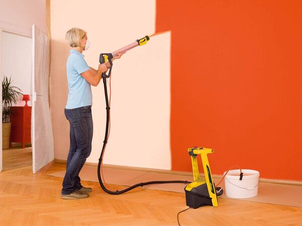 WAGNER Système de peinture par pulvérisation W 950 FLEXiO pour peintures à dispersion/latex, vernis & lasures à l'intérieur, 15 m²-5 min, réservoir 800 ml, 630 W, tuyau 3,5 m
