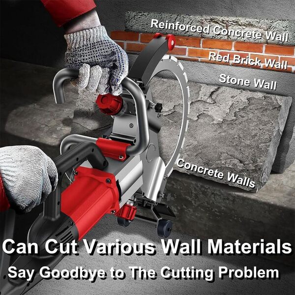 GJBMXSM Scie À Béton Électrique 8800 W/9500 W,Scie Annulaire Haute Fréquence,Machine De Découpe Murale,Profondeur De Coupe 29 CM, Coupe sans Poussière,pour Couper Béton,Pierre,Brique,8800W