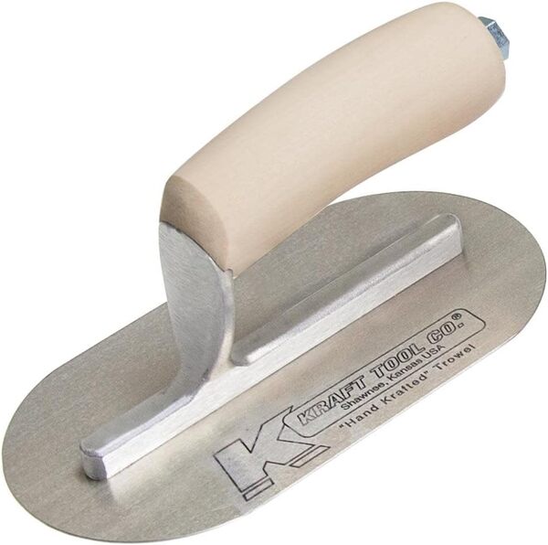 Kraft Outil Cf724 Mini piscine Truelle avec poignée en bois droite, 7–1/2 x 10,2 cm