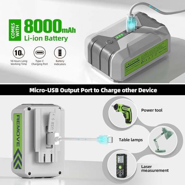 Huepar Pro Niveau Laser Autonivelant 3x360°, Laser Chantier Extérieur en 3D Vert Pour la Construction, Batterie Rechargeable 8000mAh, Télécommande, Support Magnétique et Mallette ZK03DG-S