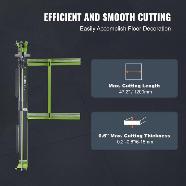VEVOR Coupe-carrelage manuel TG-02-1.2M Coupeur de Carrelage Manuel pour couper les matériaux en pierre y compris les carreaux de sol normaux/les carreaux polis