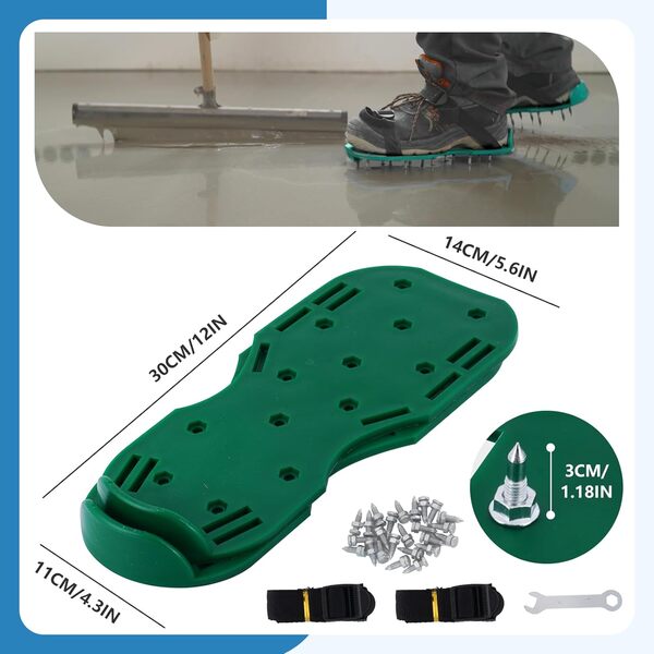 Kit d'outils de nivellement automatique pour ciment avec chaussures à pointes et rouleau pour enlever les bulles (28 mm)