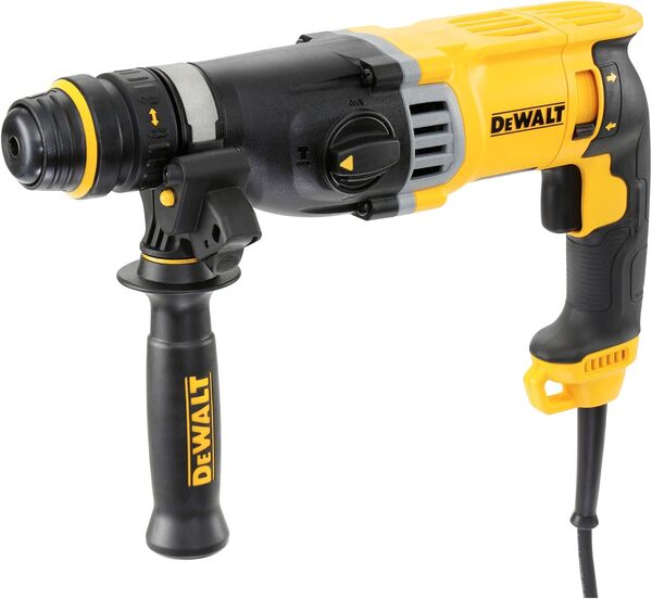 DEWALT - Perforateur SDS-PLUS 3J - Marteau Perforateur Puissant à 3 Modes avec Coffret de Transport - Cap. de perçage max. béton/métal/bois 26/13/30mm - Vitesse 0-1450tr/min - 900W 6 - D25144K-QS [Classe énergétique A]