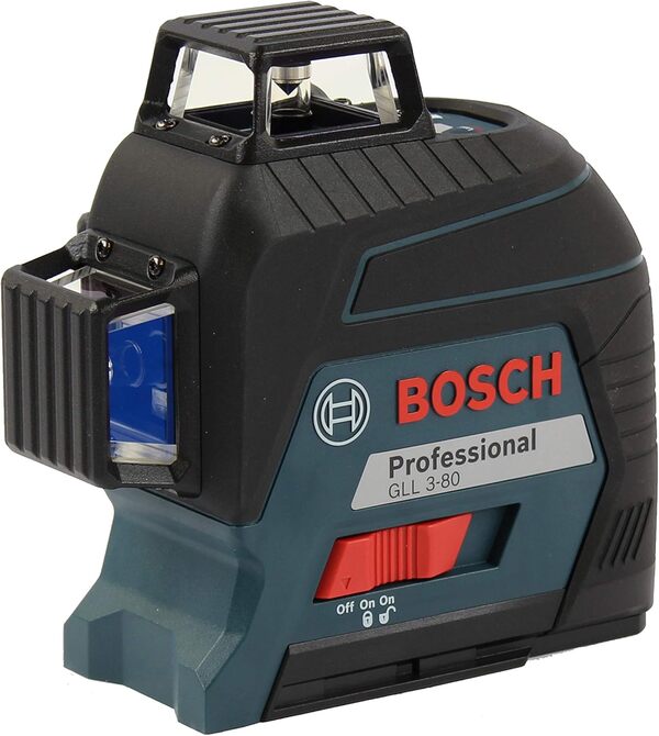 Bosch Professional Niveau Laser Lignes GLL 3-80 (laser rougeProfessional, pour l'intérieur, portée : jusqu’à 30 m, 4 piles AA, dans coffret de transport)