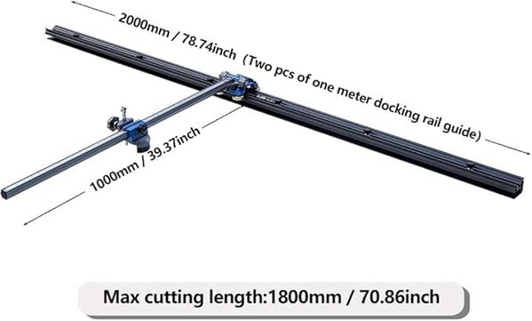 Tcut™ Coupe-carreaux manuel professionnel en forme de T 2000 mm Système fin pour carrelage grand format, porcelaine, céramique