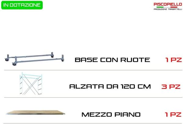 Echafaudage avec demi-plancher pour travailler à 5,10 m | Modèle TRIS