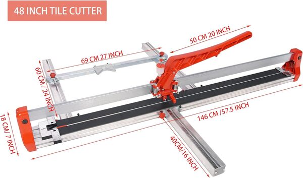Machine de coupe de carrelage manuelle de 48 pouces Single Slide Rail Ajustable Ceramic Porcelain Tile Cutting Heavy Duty 1200mm R1200DXXK