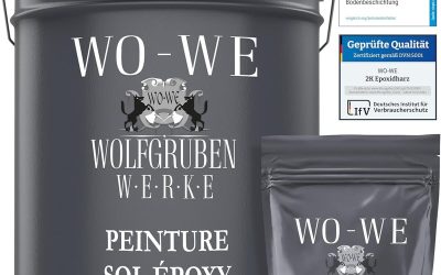 Test : peinture pour sol WO-WE 2K W702 gris argent RAL 7001 – Comparatif et Avis