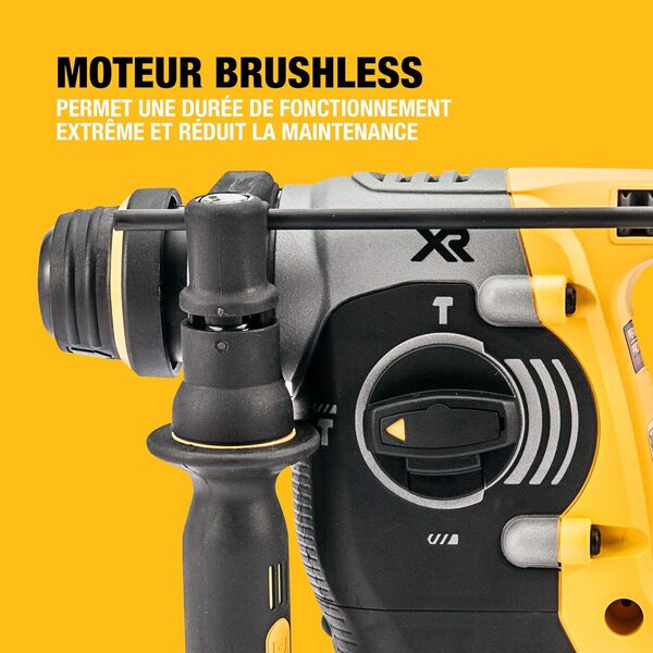 DEWALT - Perforateur sans fil SDS-Plus Brushless XR 18V, 24mm avec 2 batteries 5Ah, chargeur multi-tension XR et coffret robuste TSTAK, DCH273P2T-QW