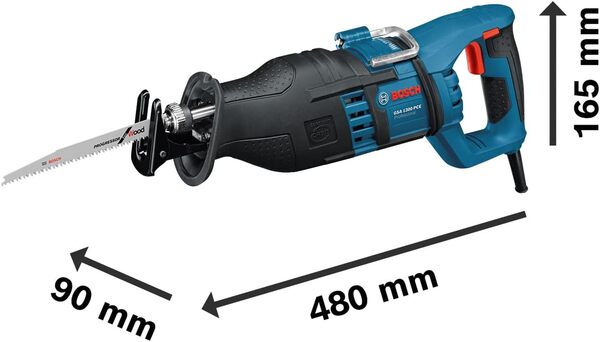 Bosch Professional scie sabre GSA 1300 PCE (puissance 1 300 W, profondeur de coupe max. : 230 mm, avec SDS et constante électronique, 2 lames de scie (bois/métal), coffret de transport)