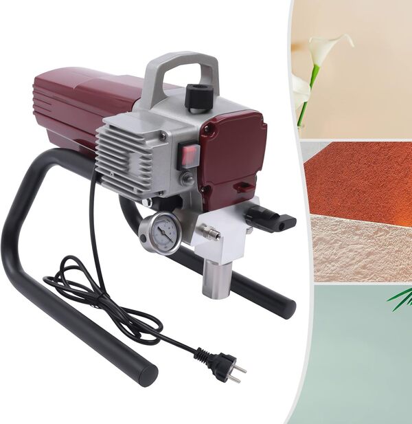 Airless Pulvérisateur de peinture 1800 W Airless Airless - Appareil de peinture pour peinture murale - Avec buse de pulvérisation, tuyau de pulvérisation et tige d'extension