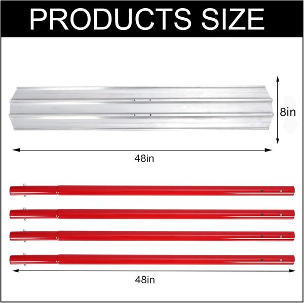 Garvee Bull Float – Flotteur en béton en magnésium – Outil de flotteur en béton en alliage d'aluminium de 122 x 20,3 cm, avec 4 poignées et support de taureau – Kit de finition pour béton