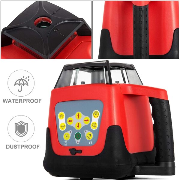 VEVOR Niveau Laser Autonivelant 500 m Laser Rotatif Horizontal Vertical 360° Niveau Laser Rotatif Vert Précision ± 508 mm Angle Balayage 0-180° Étanche IP54 Chantier Construction Décoration Intérieure