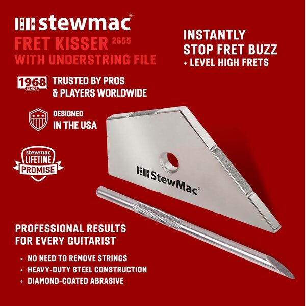 StewMac Freet Kisser 2655 Kit de nivellement et de pansement pour frettes de guitare