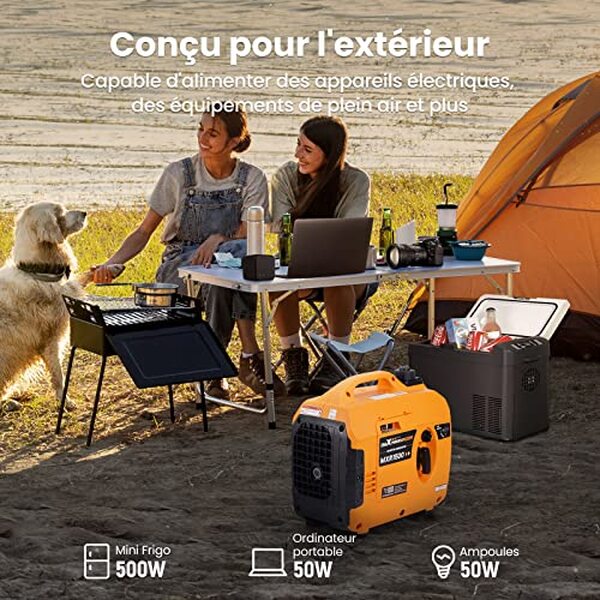 Découvrez le groupe électrogène portable maXpeedingrods 1200W : profitez d'une puissance constante et d'un fonctionnement silencieux pour tous vos besoins énergétiques.