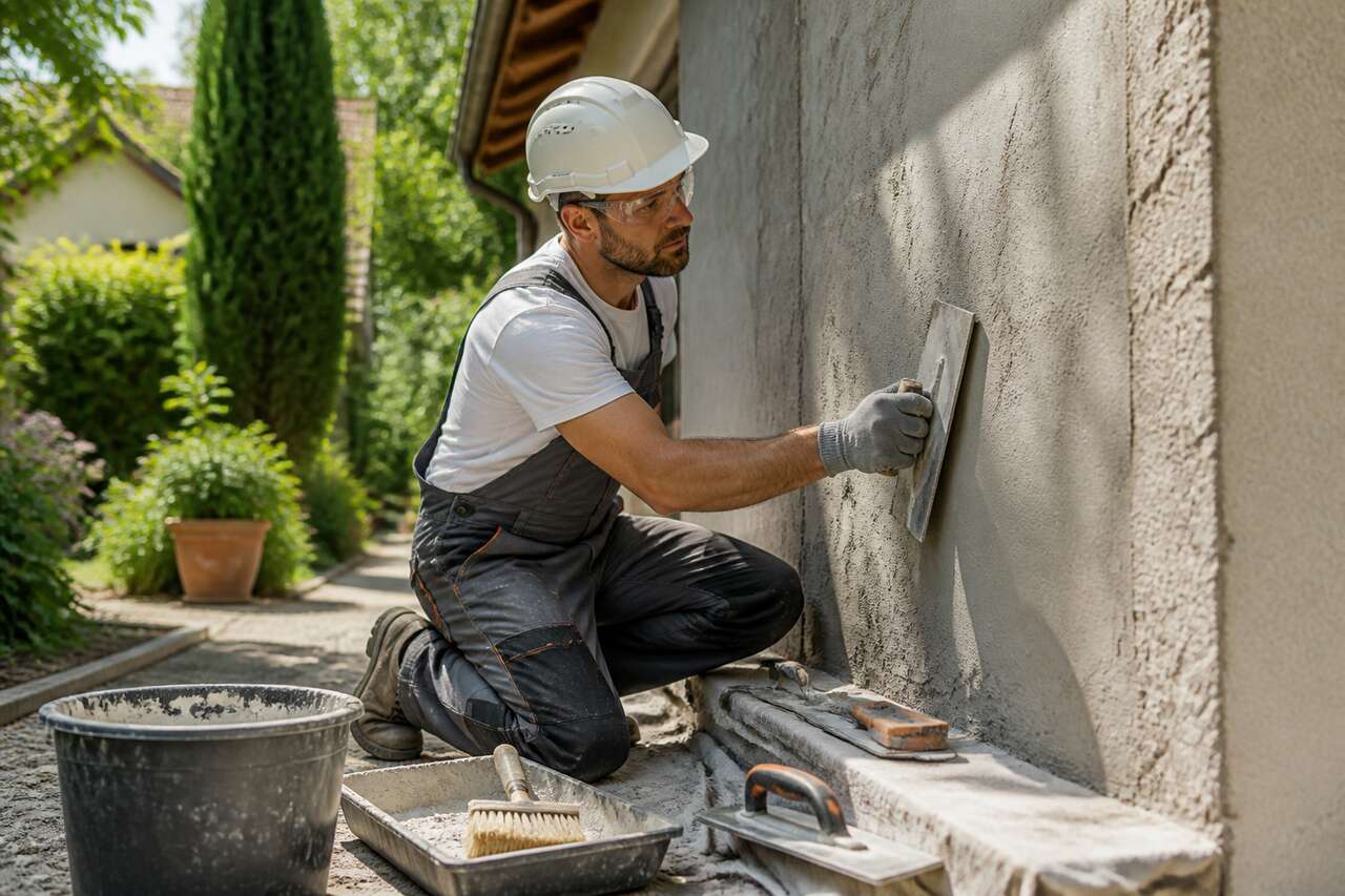 Préparation du mur avant l'application de l'enduit
