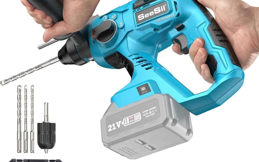 Test marteau perforateur Seesii 4-in-1 : sans fil, 2, 1 J, moteur sans balais